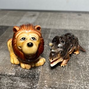 Vintage Newcrest Hand Painted Lion and Friend Made in Japan